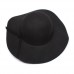  Lady Wide Brim 100% Wool Bowler Cap Floppy Cloche Hat Wedding Party Fancy  eb-58863350